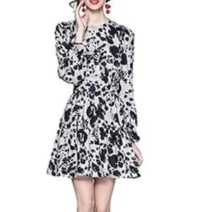 NWT Lai Meng Five Cats black and cream dress size 10